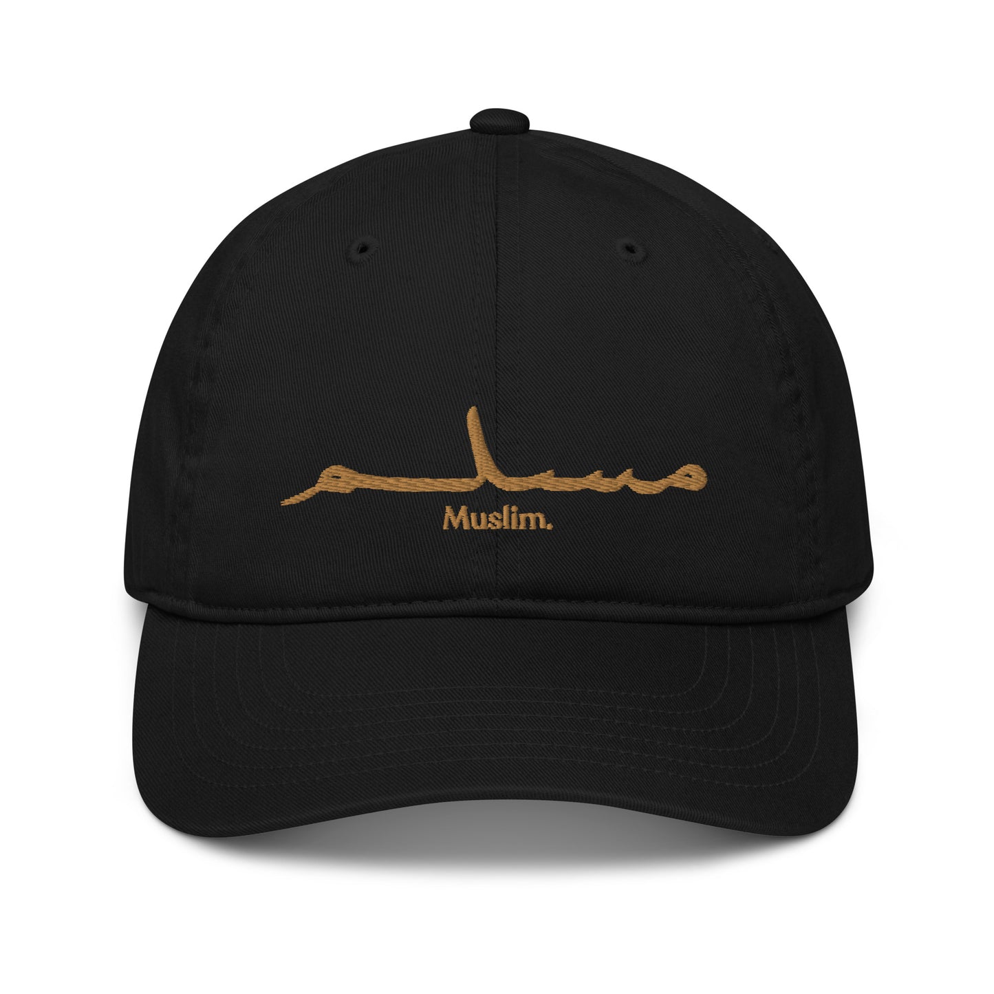 'Muslim Period' Embroidered Dad Hat - (Black/Gold) (made from 100% Organic Cotton)