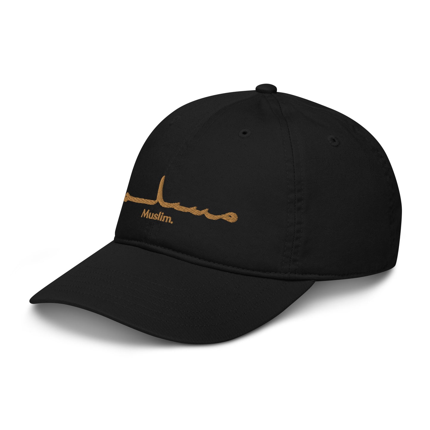 'Muslim Period' Embroidered Dad Hat - (Black/Gold) (made from 100% Organic Cotton)