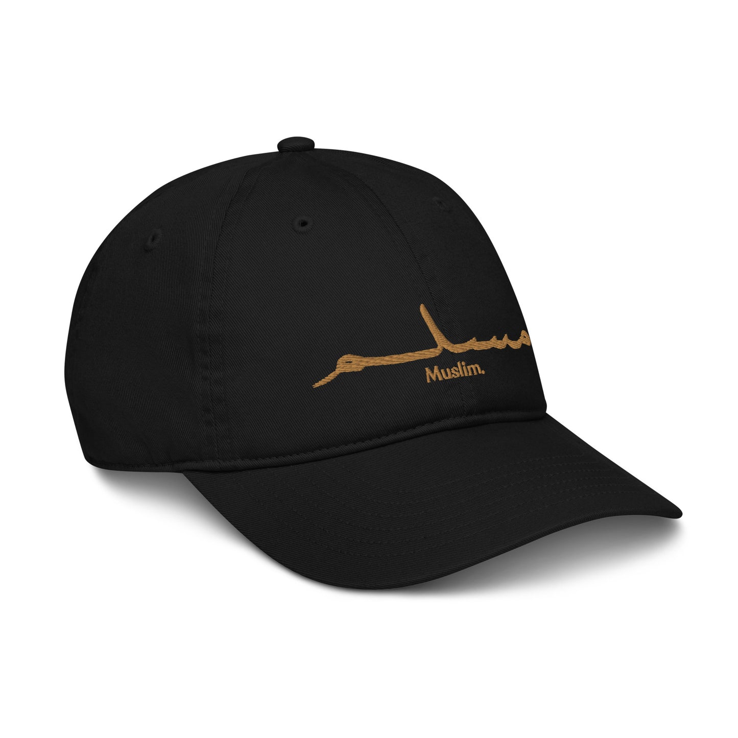 'Muslim Period' Embroidered Dad Hat - (Black/Gold) (made from 100% Organic Cotton)