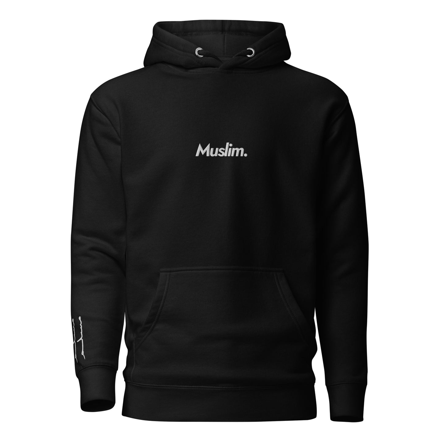 'Muslim Period' Embroidered Premium Hoodie with Arabic Script