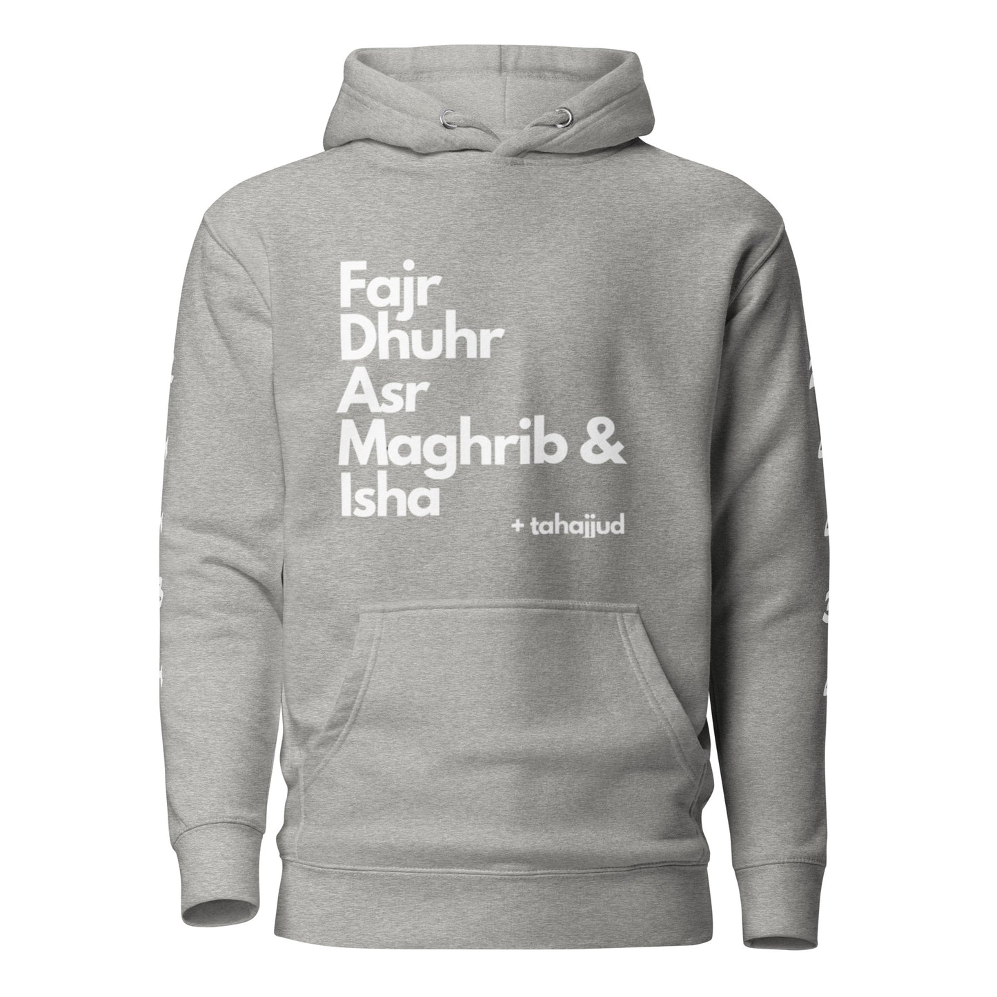 '5Prayers' Premium Hoodie with Arabic Script (Multiple Colors Available - Unisex)