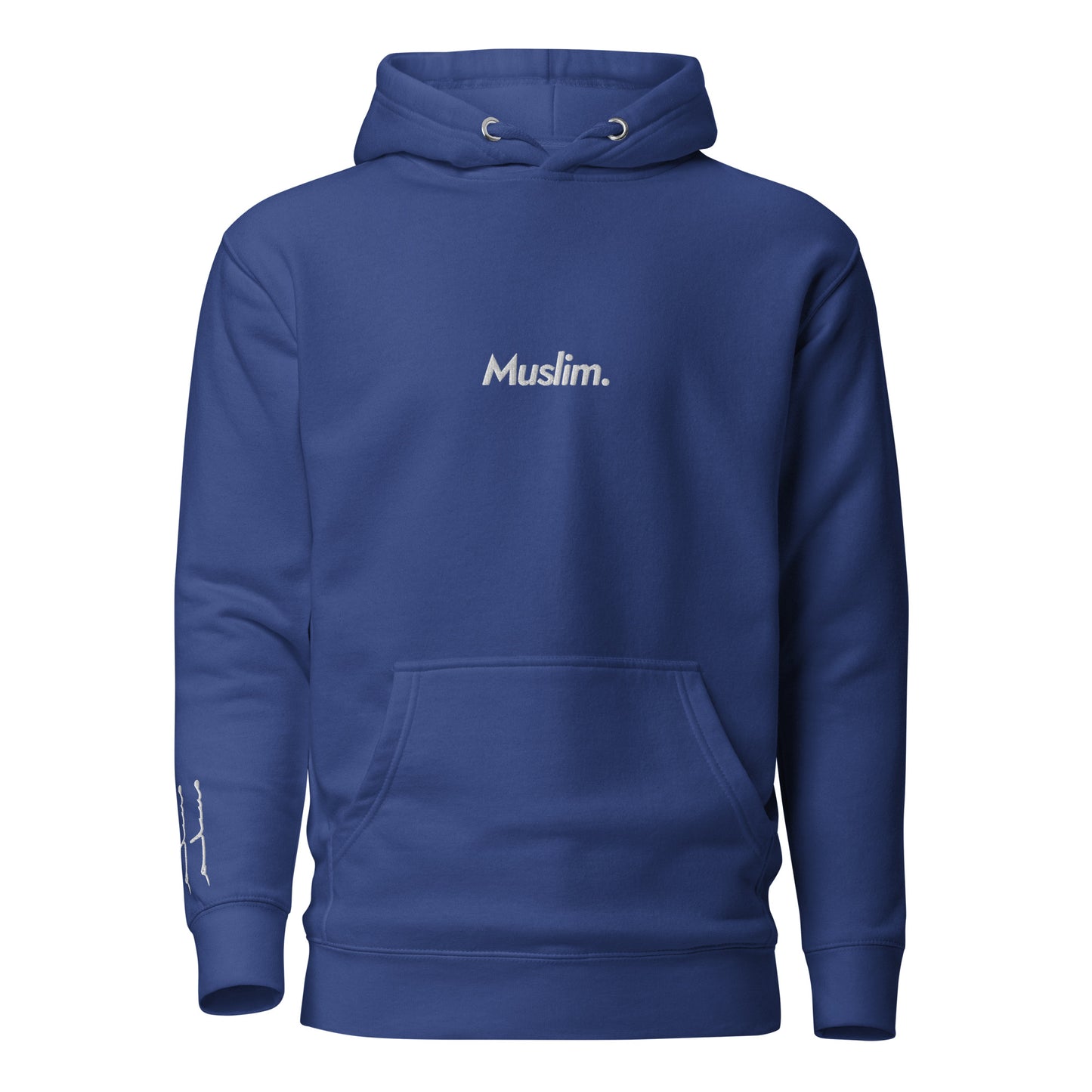 'Muslim Period' Embroidered Premium Hoodie with Arabic Script