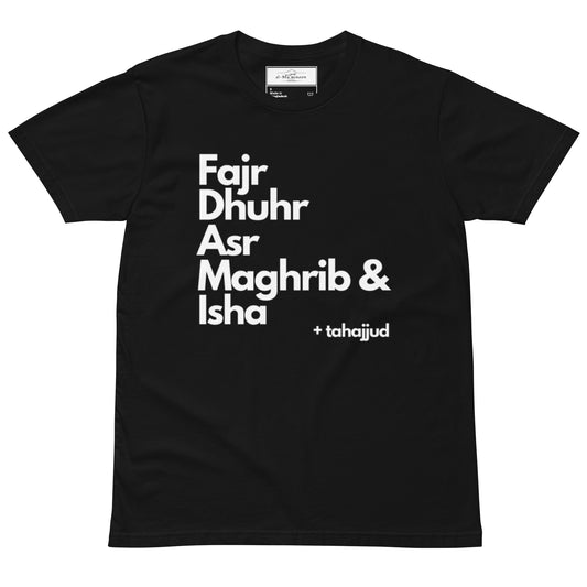 '5Prayers' Premium T-Shirt w/ Arabic Script